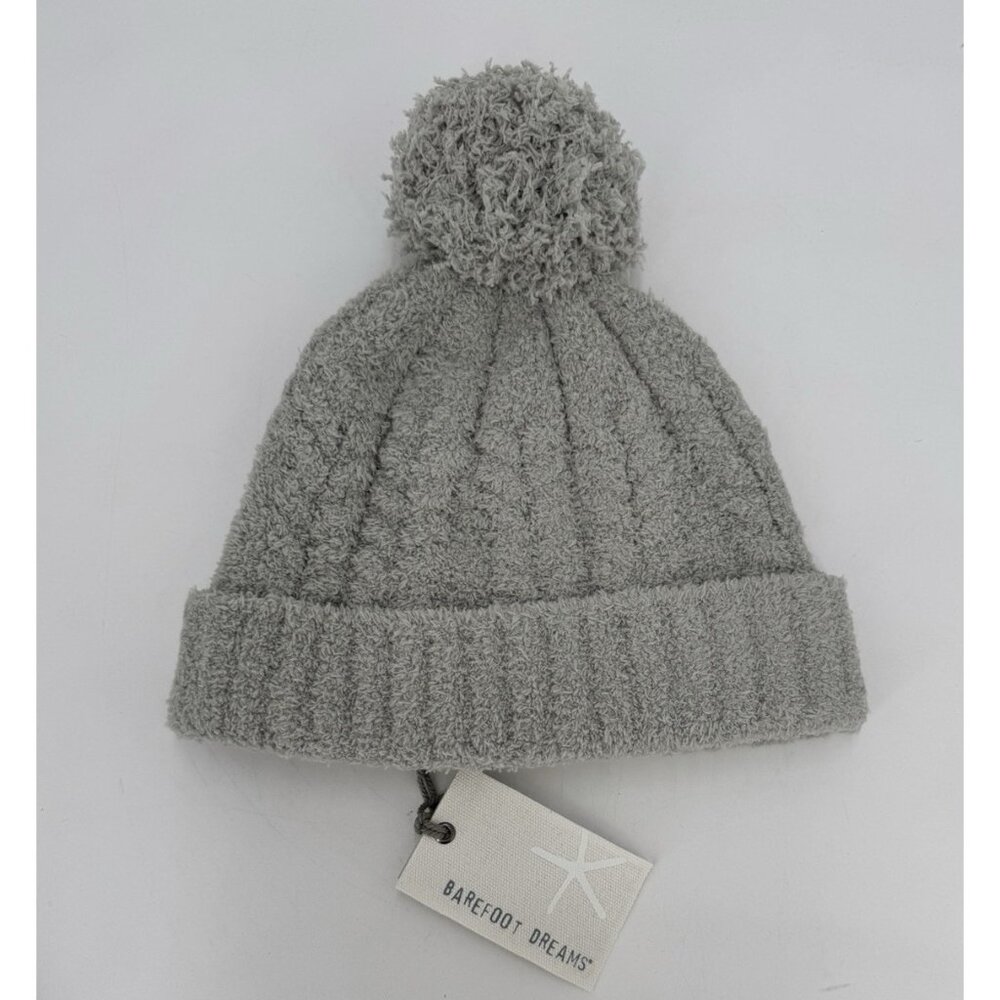 Barefoot Dreams Cozy Chic Pom Pom Beanie Sea Spray Blue NWT $55 Soft Plush Cozy